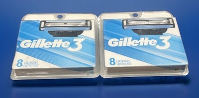 Gillette 3 Razor Blade Refills, 8 Cartridges X2 / 16 Total Works With Mach 3