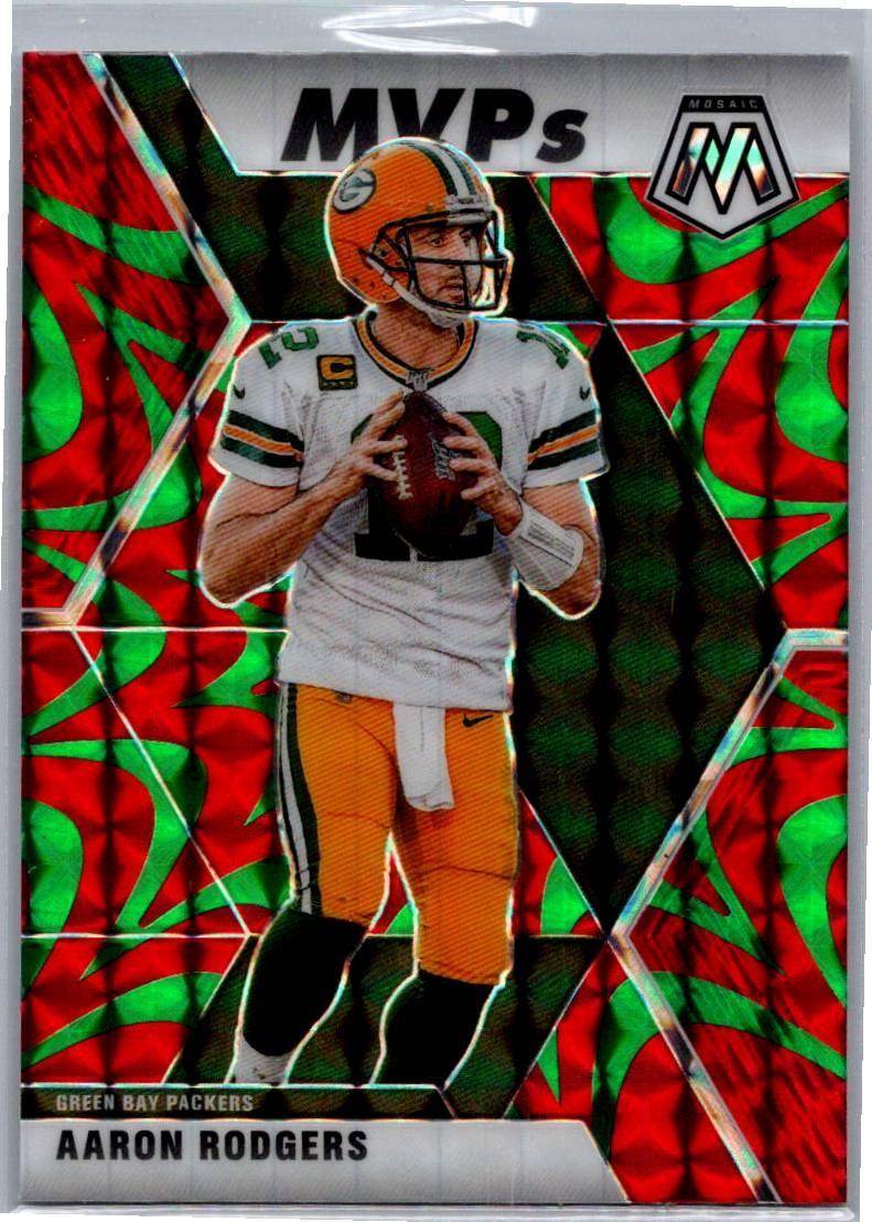 2020 Panini Mosaic #300 Aaron Rodgers Prizm Reactive Green