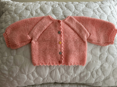 Handmade Baby Cardigan - Knitted - Buttoned 0-6 Months