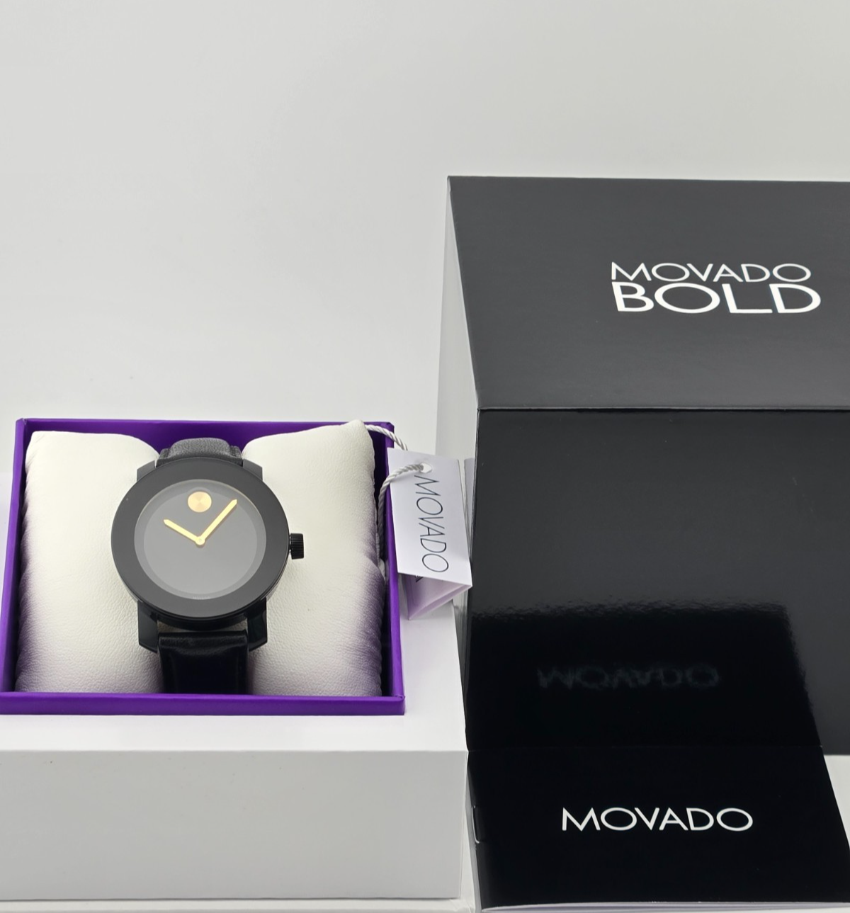 Movado 3600527 Women's Bold Black/Gold Dial 36mm Watch