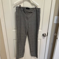 Talbots High Waist Straight Pants size 8 Black  White Plaid