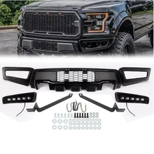For 2018-2020 Ford F150 Steel Black Front Bumper Assembly w/LED Raptor Style