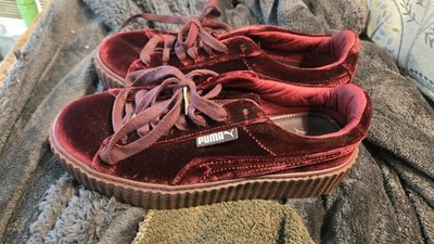PUMA Fenty by Rihanna Creeper Velvet Burgundy Women's Sneakers 364466-02