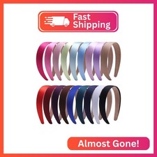 Suyegirl 18 Pack Satin Headbands for Women 3CM Girls Hairbands 1.2 Inch Wide Col