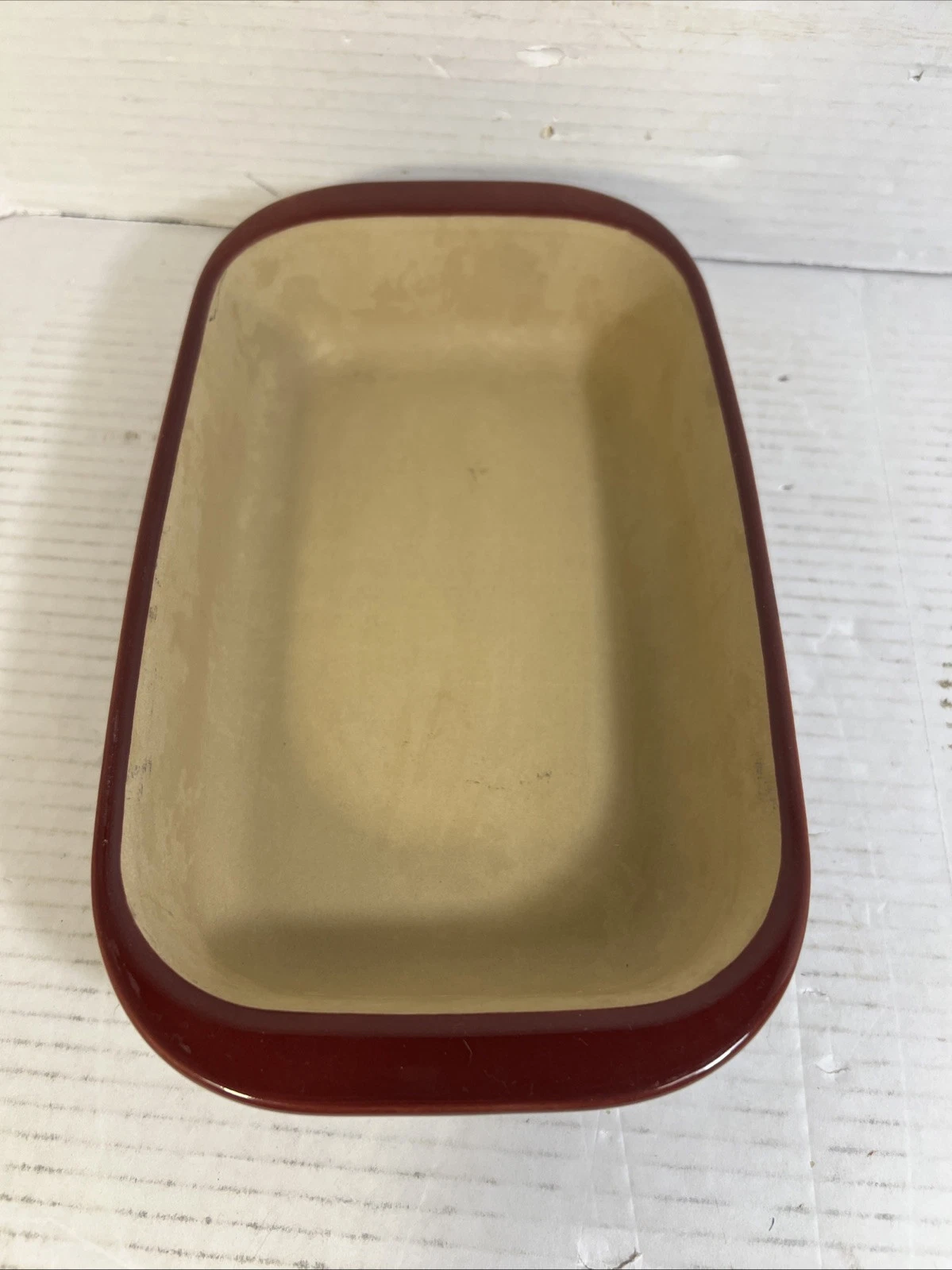 Pampered Chef Small Stone Rectangle Baker 6x9 1378 Cranberry Baking Dish