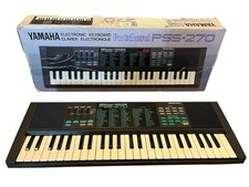 Yamaha PSS-270 Portasound Voice Bank Electronic Keyboard w/ Box & Cord Works