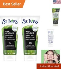 2-Pack Green Tea  Bamboo Face Scrub - Moderately Exfoliating Blackhead Solution