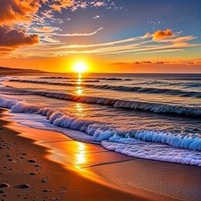 BSNRCH Beach Diamond Painting Kits for Adults, 5D Seaside Sunset Diamond Art
