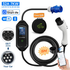 Type 2 Portable EV Charger 7KW 32A 1Phase Wallbox Type1/Gbt EVSE Fast Charging C