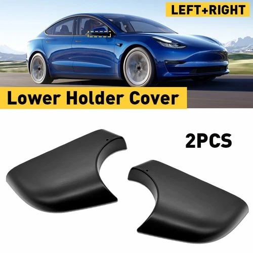 For 2017-2022 Tesla Model 3 Door Wing Mirror Lower Cover Holder Black LH+RH PAIR