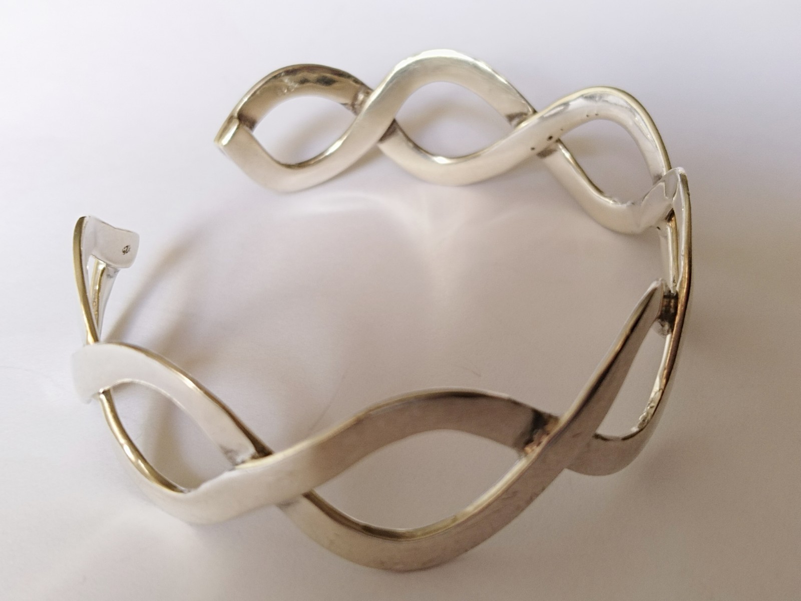 Solid 925 Sterling Silver Polished Infinity Cuff … - image 10