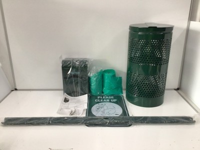 Poopy Pouch Pp-Sd-01-2R400-Wp 10 Gal. Round Green Trash Can