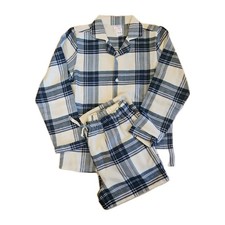 NWT HANNA ANDERSSON BLUE GREEN PLAID HOLIDAY FLANNEL PAJAMAS 130 8 80
