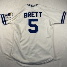 VTG Kansas City Royals MLB Jersey George Brett #5 Medalist Sand Knit NOS