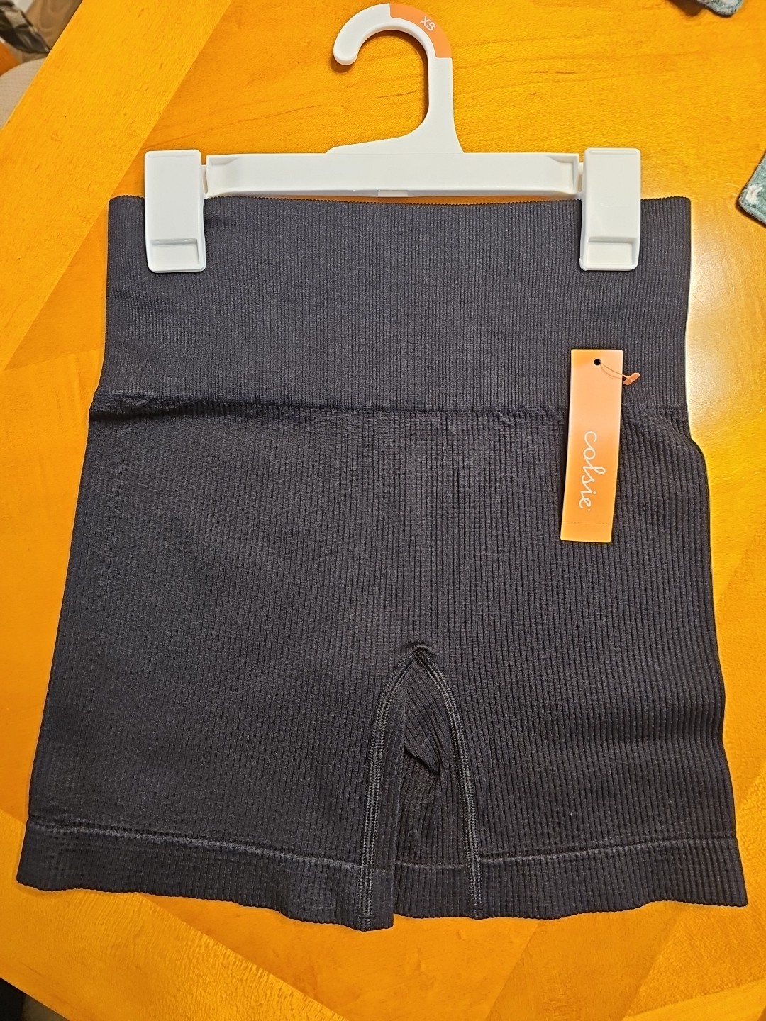 Colsie Women's Black Ribbed Bike Shorts XS NWT Stretch