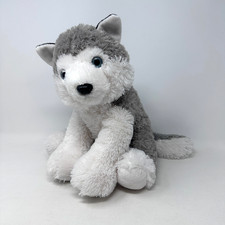 Aurora Siberian Husky Plush Blue Eyes Gray White Cute Cuddle Dog Puppy 12"