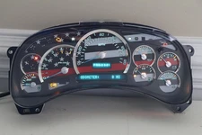 03-04 CHEVROLET GMC DURAMAX Diesel Instrument Cluster Flag Blue/Silver Pointers