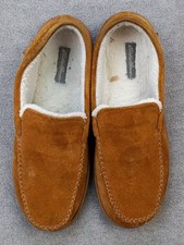 Eddie Bauer Shoes Mens Size XL 11-12 Brown Suede Moccasin Slippers Fleece Lined