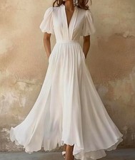 Retro Elegant Women' Fitted Deep Bubble Sleeve Maxi Dress