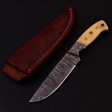 Attenzione!Esclusivo coltello damascato vichingo medievale con un bel osso