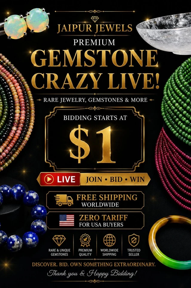 🔥 GEMSTONE CRAZY LIVE! $1 Start | Rare Jewelry, Gemstones & More