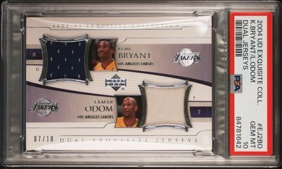Kobe Bryant Lamar Odom PSA 10 POP 1 2004 UD Exquisite Collect. Dual Jerseys 7/10
