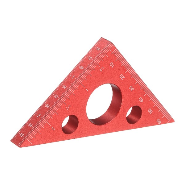 FüR Aluminium Gehrungswinkel 9 Mm Dickes Gleichschenkliges Dreieck Lineal Rot-image