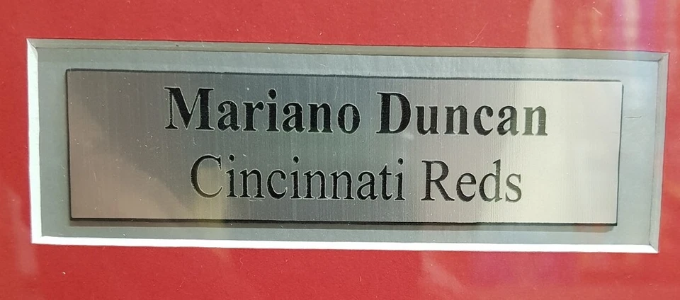 Cincinnati Reds Enmarcado Mariano Duncan Firmado Inscrito "1990 WS Champs" (JSA COA) Foto 4 de 4
