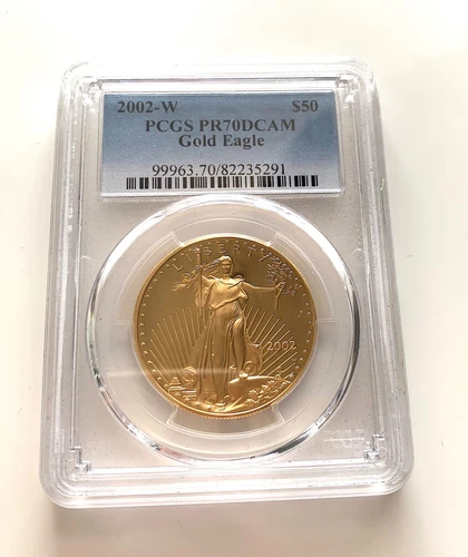 2002 W PCGS PR70 DCAM $50 GOLD EAGLE Proof Deep Cameo