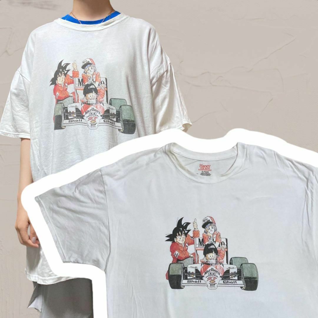 XL T-Shirt Vintage Old Clothes White Dragon Ball Marlboro F1 XL T-Shirt Vintage Old Clothes White Dragon Ball Marlboro F1