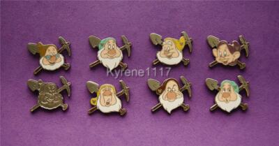 WDW HIDDEN MICKEY 2014 7 SEVEN DWARFS COMPLETE SET 8 PINS DOPEY