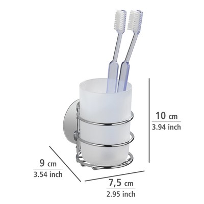 WENKO 18779100 Turbo-loc Zahnputzbecher Zahnbürstenhalter für 1  