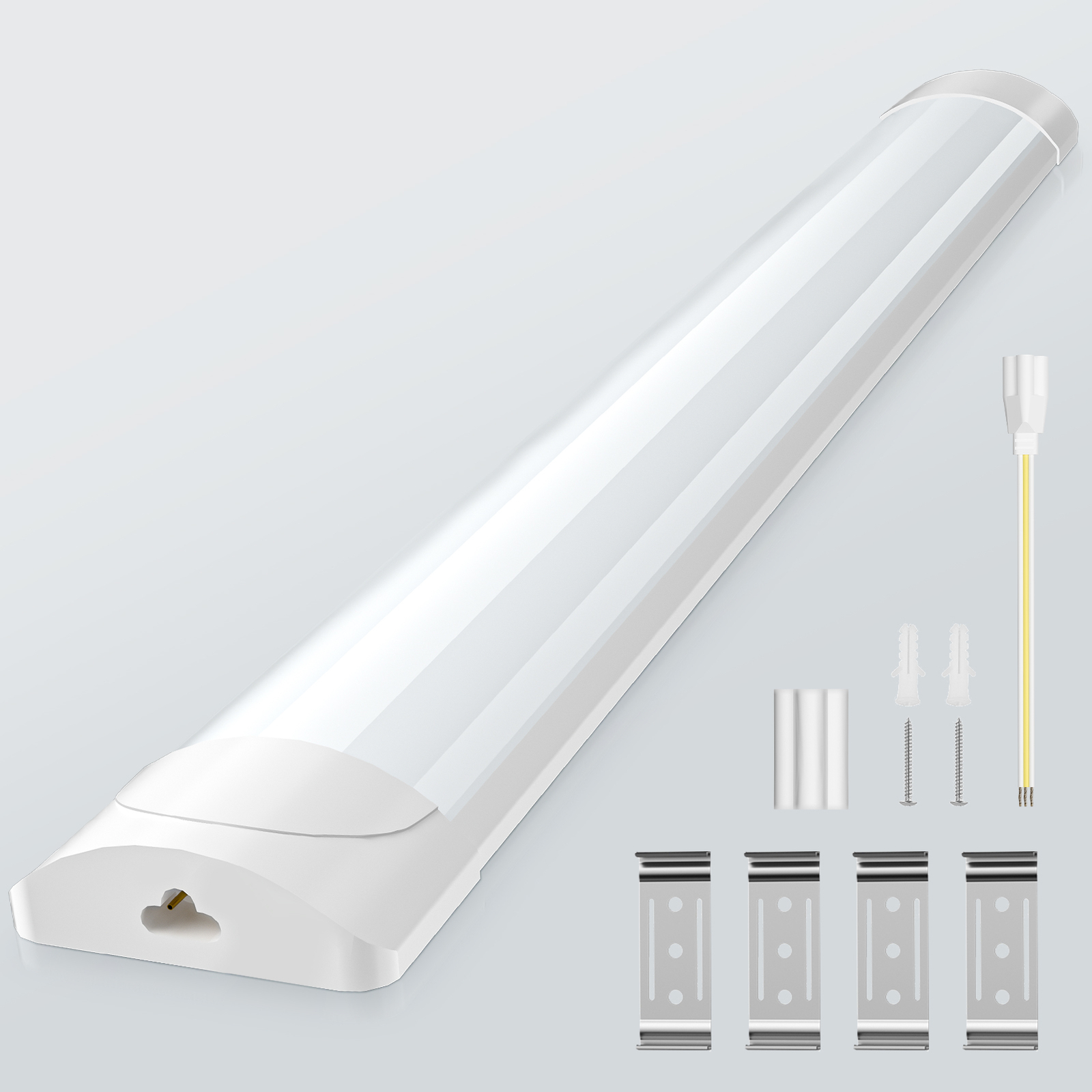 4FT 120CM Slim LED Wide Batten Tube Light Ceiling Strip Light Daylight Linkable