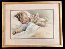 Bessie Pease Gutmann Professionally Framed Double Matted Print “Sweet Dreams”