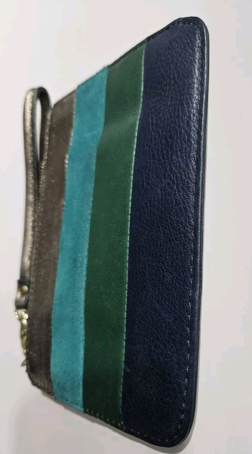 Fossil Patchwork Leather Multicolor Wristlet Wall… - image 4