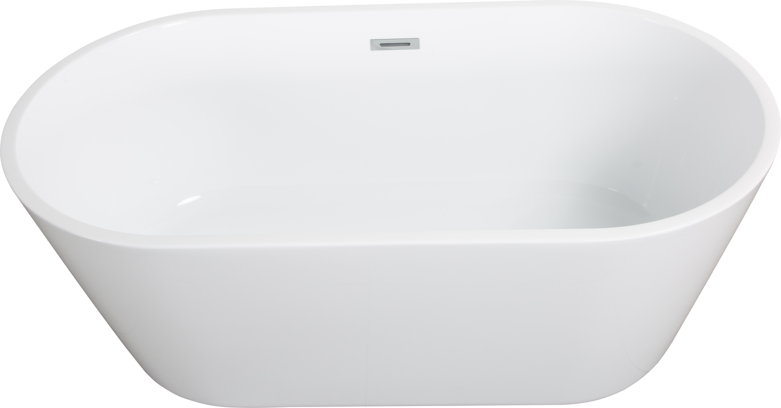 59 Inch Contemporary Freestanding Bathtub Acrylic Alcove Soaking SPA