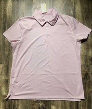 NWT All in Motion Men's Pink And White Stripe Polo/golf Shirt Size XXL
