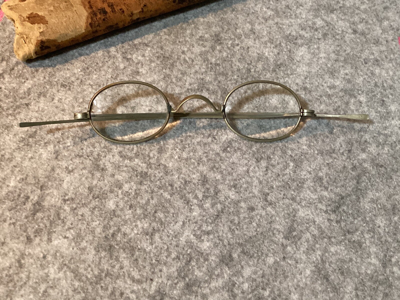 Antique 1800s Straight Temple Silvertone Vintage Glasses eBay