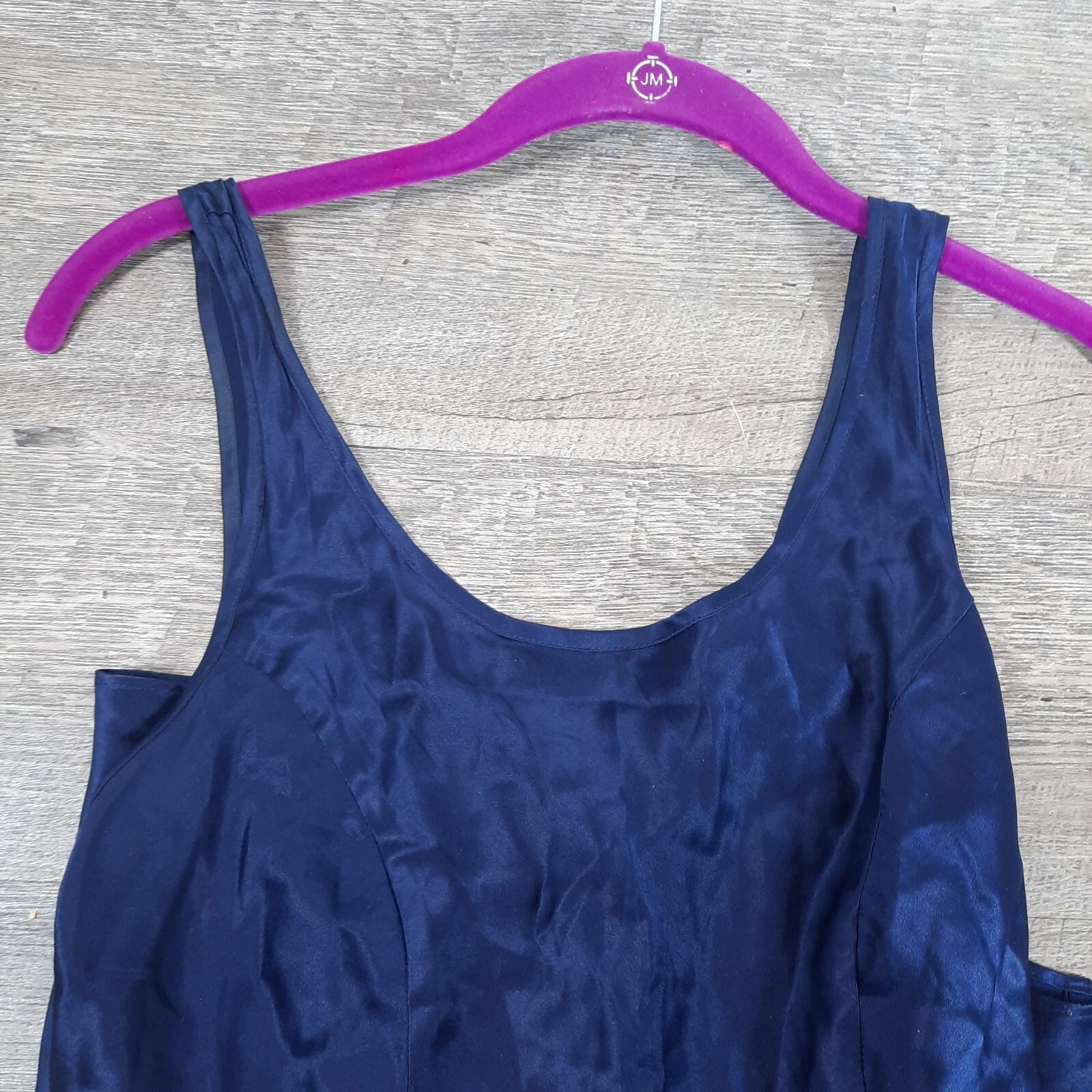UNDERCOVER Abito da notte vintage Victorias Secret cravatta 100% seta blu seta piccolo Y2K