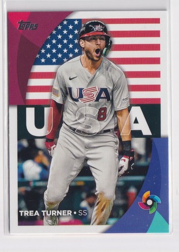 2023 Topps Series 1 BASEBALL #WBC-12 TREA TURNER USA