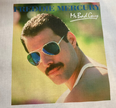 1 Freddie Mercury Quilt Block  '' Sewing Square Mr Bad Guy Queen Singing Music