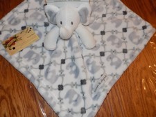 NEW BLANKET BEYOND SECURITY GRAY ELEPHANT WHITE BACKGROUND GEO LINES FLEECE NEW