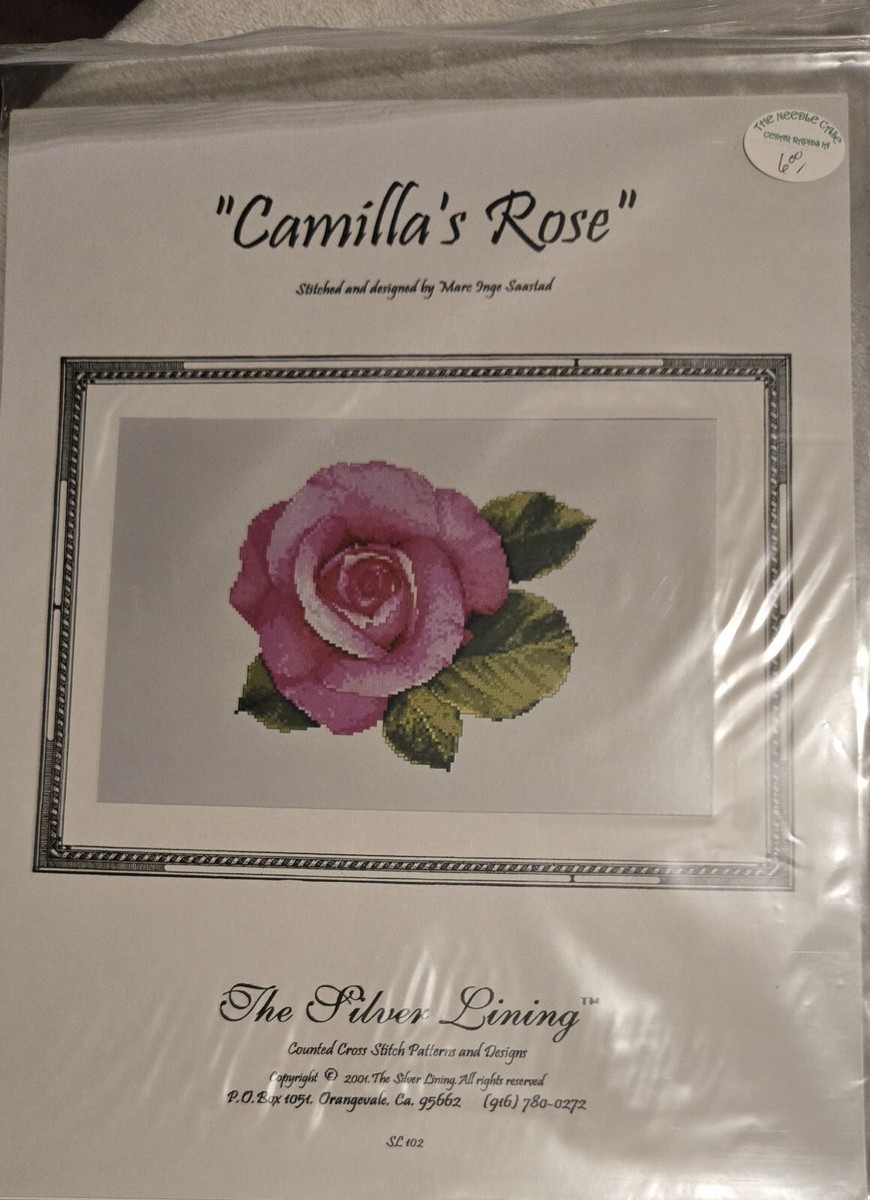 tearose様 CAMILLA'S ROSE cross stitch chart THE SILVER LINING Pink Rose | eBay