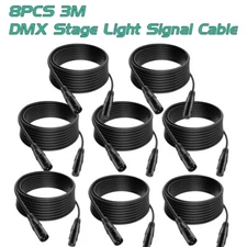 10ft/3m 3Pin DMX Signal Cable Wire XLR Connection for Stage Par Light DJ