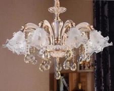 European luxury crystal ceiling lights zinc alloy LED chandelier wall lighting R