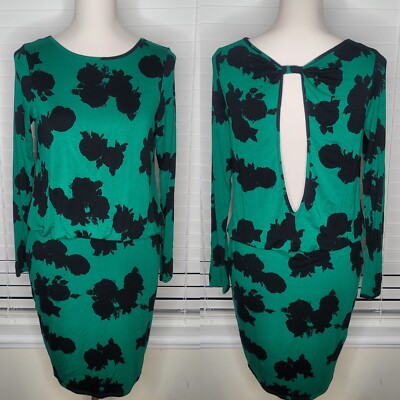 Rachel Pally Sz M Green Black Floral Dress Spring Summer Casual Vacation Resort 