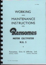 Ransomes M.G.5 Crawler Tractor Instruction Book