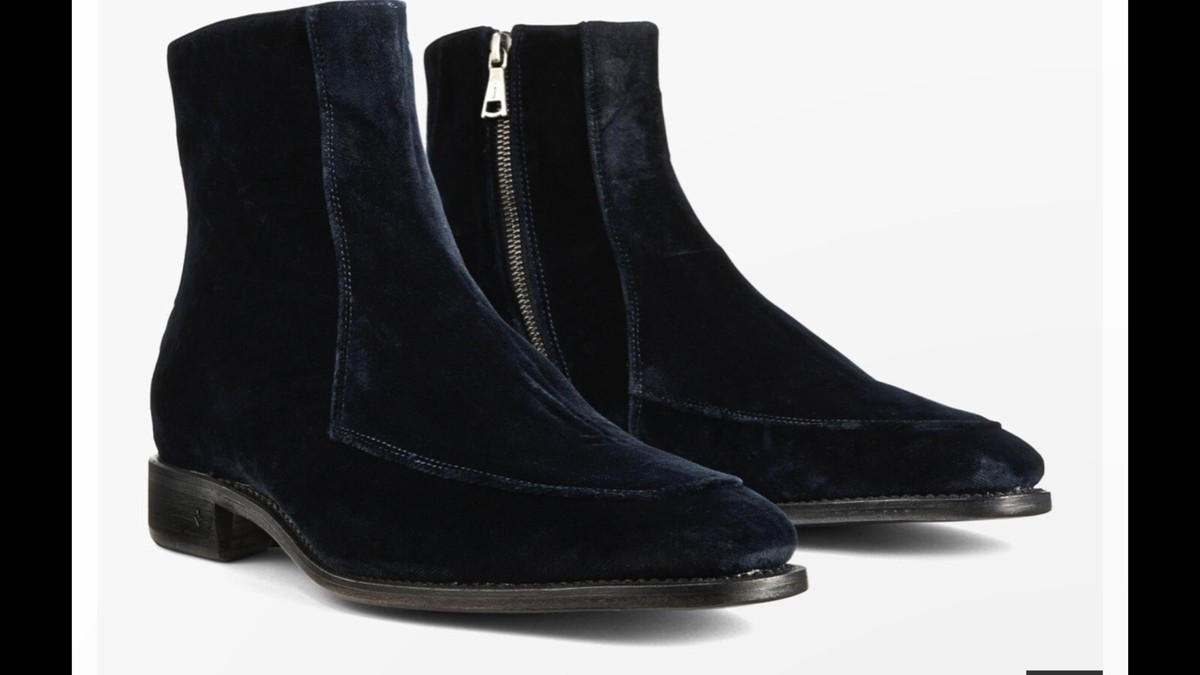 John Varvatos Amsterdam Apron Leather Boots size 9 burgundy black mspr $798 John Varvatos Black Zip Boots for Men for Sale | Shop New  main image 3