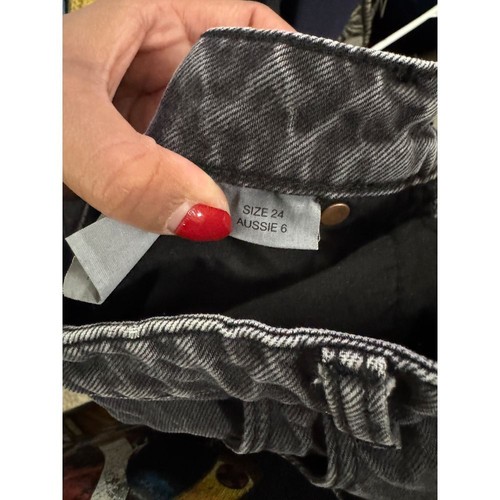 Rollas Classic Straight High Rise Reg Fit Jeans Vintage Schwarz Gr. Frey Saum 24 q - Bild 7 von 9