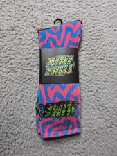 Slime Balls Greetings From SB Athletic Crew Socks Pink Blue Mens 9-11 Large NWT